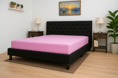 Prześcieradło z gumką 100x200 cm Jasny Róż Jersey Famitex