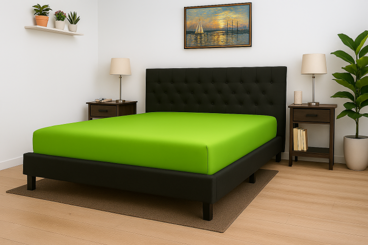 Prześcieradło z gumką 100x200 cm Limonka Jersey Famitex