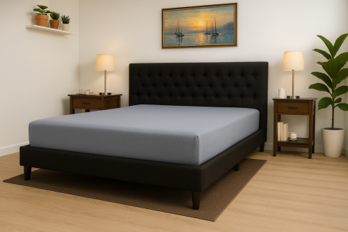 Prześcieradło z gumką 160x200 cm Szare Jersey Famitex