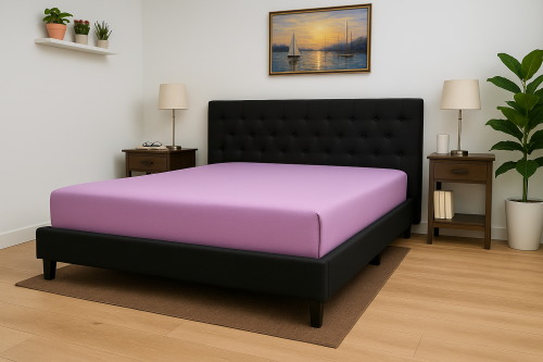 Prześcieradło z gumką 180x200 cm Wrzos Jersey Famitex