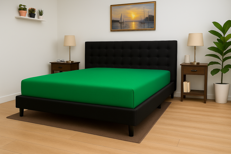 Prześcieradło z gumką 200x220 cm Ciemny Zielony Jersey Delta