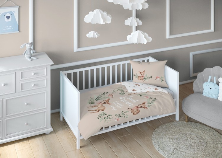 Pościel Bawełniana 100x135 Dwustronna Beżowy Jelonek 5511A Detexpol