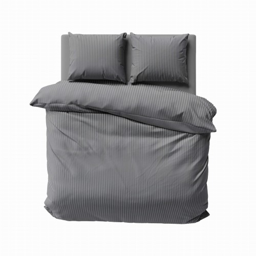 Pościel 180x200 + 2 Poszewki Satyna 100% Bawełna Adamaszek Pure Ciemnoszary Fabryka Pościeli