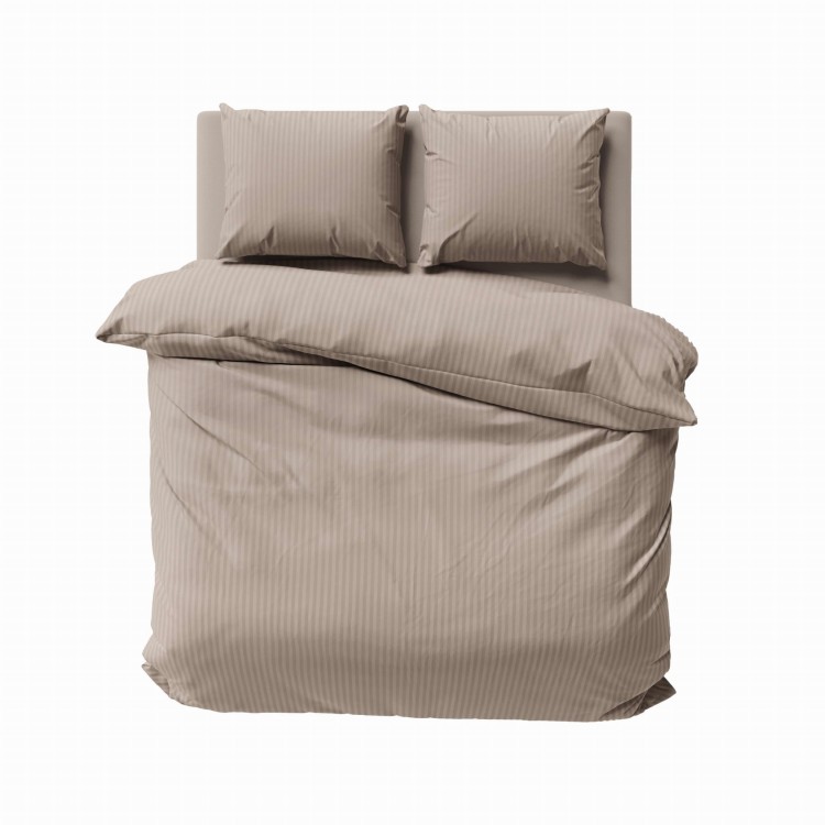 Pościel 180x200 + 2 Poszewki Satyna 100% Bawełna Adamaszek Pure Taupe Fabryka Pościeli