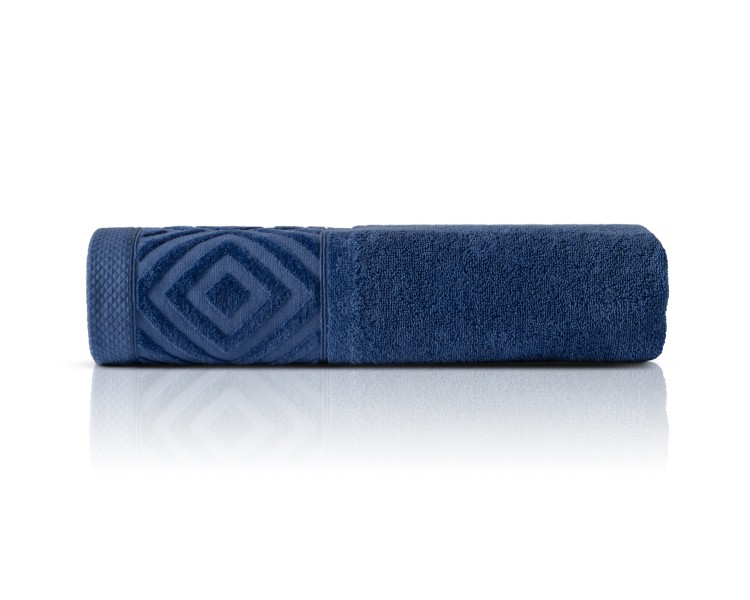 Ręcznik z Bordiurą 100x150cm 550g 100% Bawełna Paula Dark Blue Detexpol