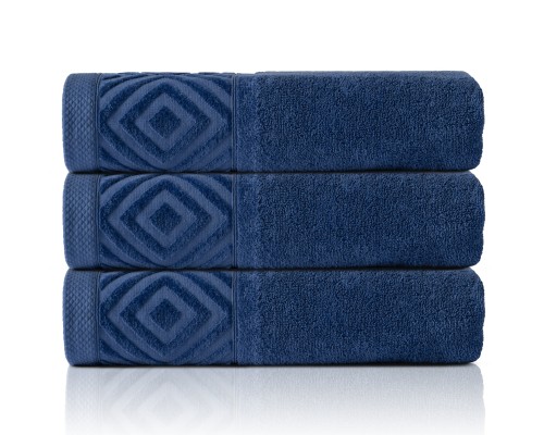 Ręcznik z Bordiurą 100x150cm 550g 100% Bawełna Paula Dark Blue Detexpol