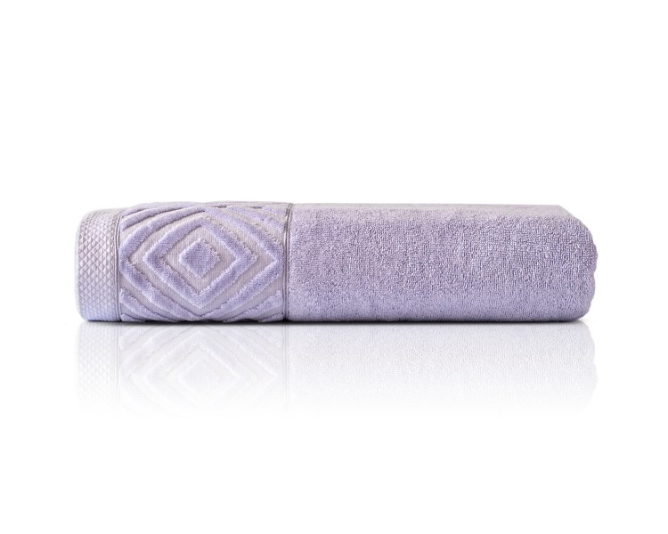 Ręcznik z Bordiurą 100x150cm 550g 100% Bawełna Paula Lilac Detexpol