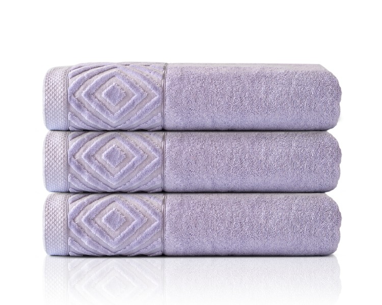 Ręcznik z Bordiurą 100x150cm 550g 100% Bawełna Paula Lilac Detexpol