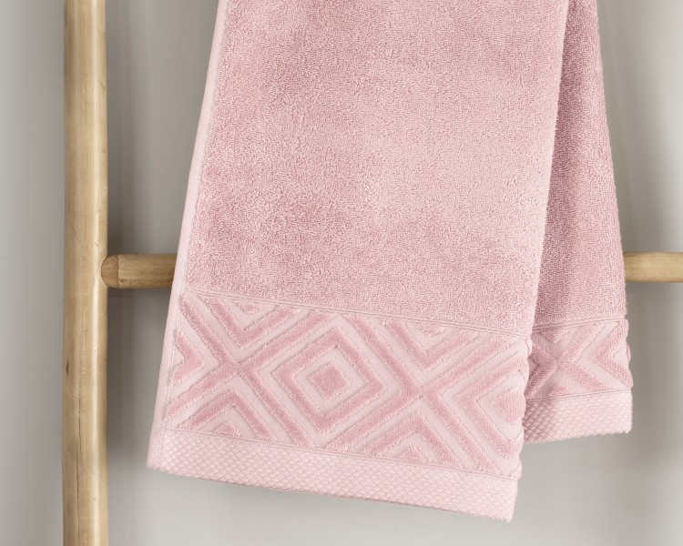 Ręcznik z Bordiurą 100x150cm 550g 100% Bawełna Paula Pink Detexpol