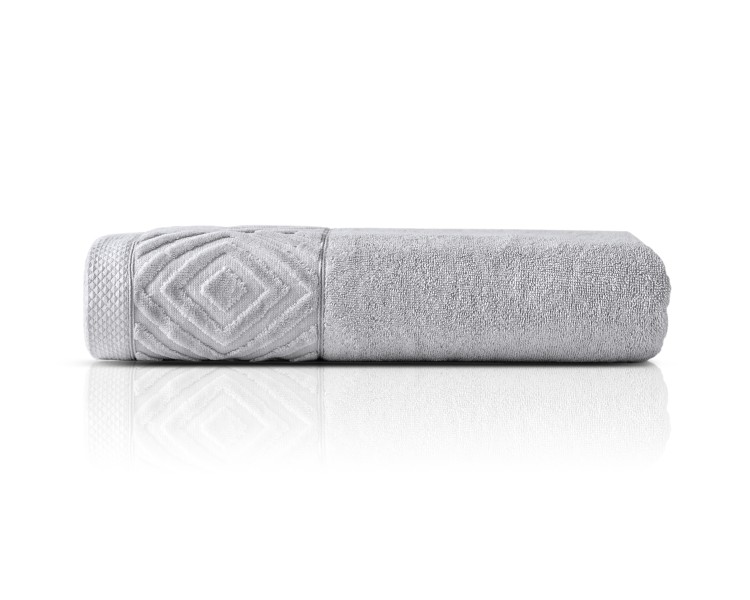 Ręcznik z Bordiurą 30x50cm 550g 100% Bawełna Paula Light Grey Detexpol