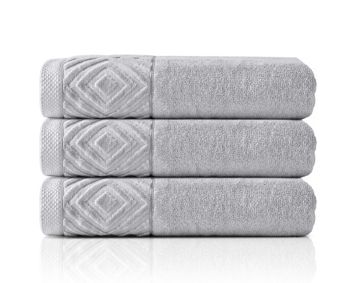 Ręcznik z Bordiurą 30x50cm 550g 100% Bawełna Paula Light Grey Detexpol