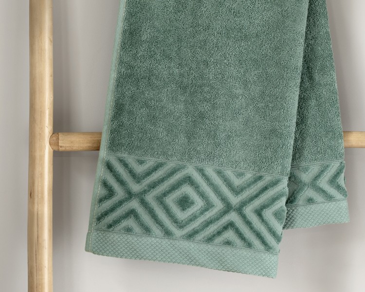 Ręcznik z Bordiurą 30x50cm 550g 100% Bawełna Paula Dark Mint Detexpol