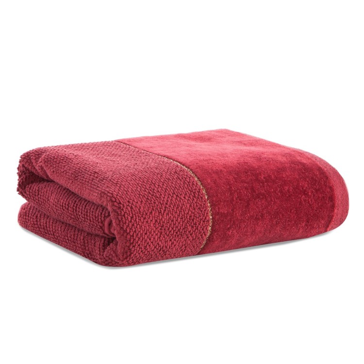 Ręcznik z Bordiurą 50x90cm 550g 100% Bawełna Aria Bordowy Eurofirany