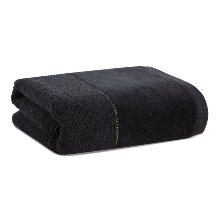 Ręcznik z Bordiurą 50x90cm 550g 100% Bawełna Aria Czarny Eurofirany
