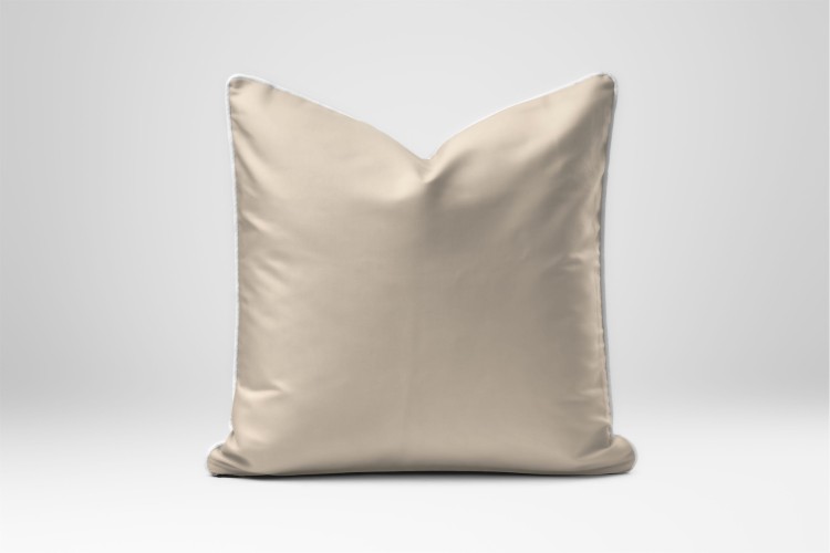 Poszewka 40x40cm Satyna 100% Bawełna Pure z Bizą PIASKOWY BEŻ Detexpol