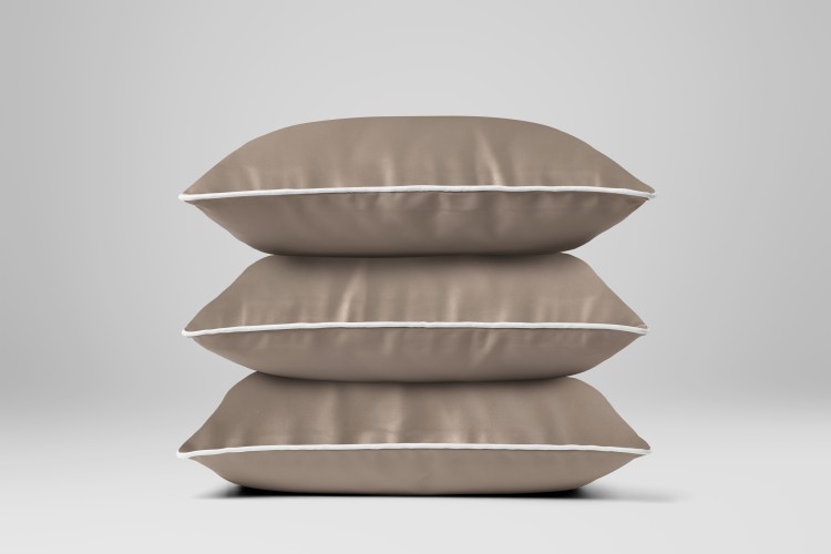 Poszewka 40x40cm Satyna 100% Bawełna Pure z Bizą Taupe Detexpol