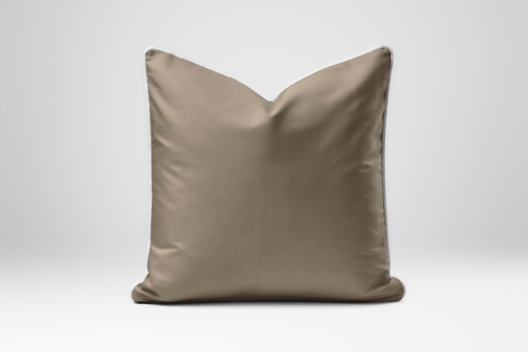 Poszewka 40x40cm Satyna 100% Bawełna Pure z Bizą Taupe Detexpol