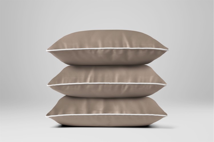 Poszewka 50x60cm Satyna 100% Bawełna Pure z Bizą Taupe Detexpol