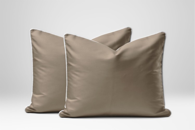 Poszewka 50x60cm Satyna 100% Bawełna Pure z Bizą Taupe Detexpol