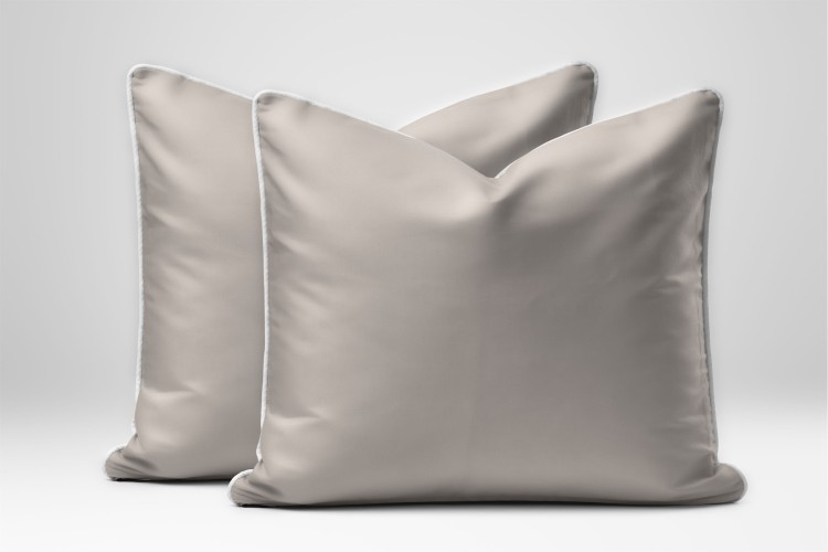 Poszewka 70x80cm Satyna 100% Bawełna Pure z Bizą Beżowa Detexpol