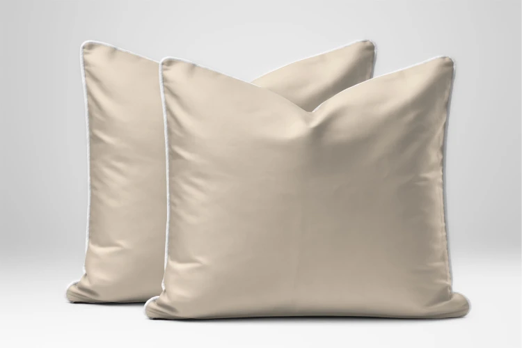 Poszewka 70x80cm Satyna 100% Bawełna Pure z Bizą PIASKOWY BEŻ Detexpol