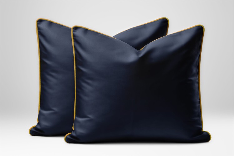 Poszewka 70x80cm Satyna 100% Bawełna Pure z Bizą Granatowa Detexpol
