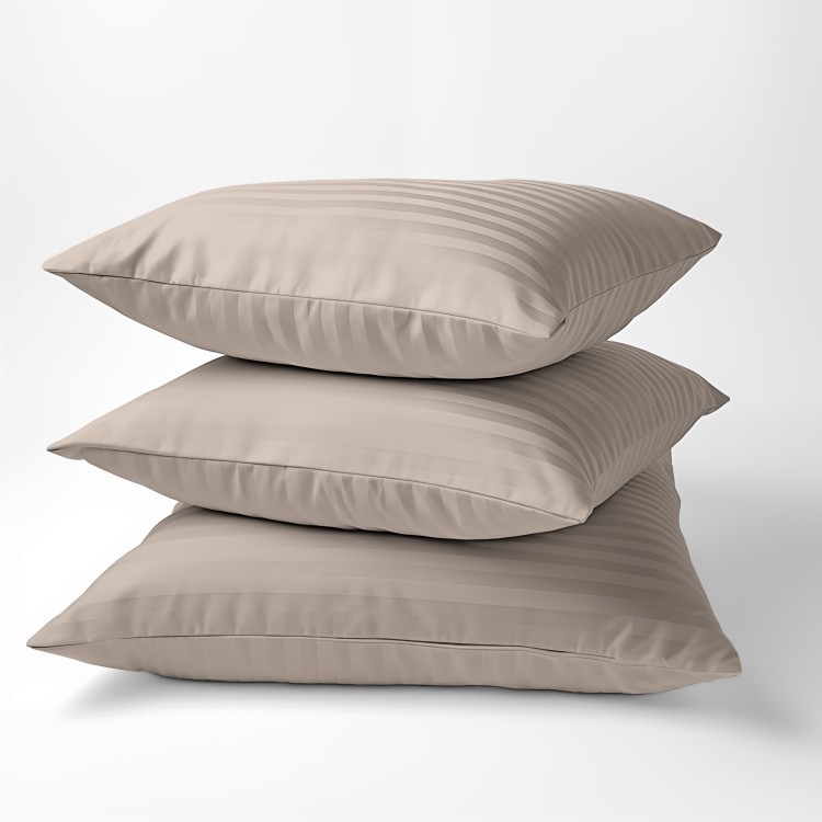 Poszewka Adamaszek Pure 40x40cm Satyna 100% Bawełna Taupe Detexpol