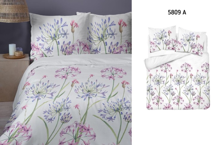 Pościel 160x200 + 2 Poszewki Satyna 100% Bawełna 5809A Detexpol
