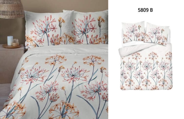 Pościel 160x200 + 2 Poszewki Satyna 100% Bawełna 5809B Detexpol