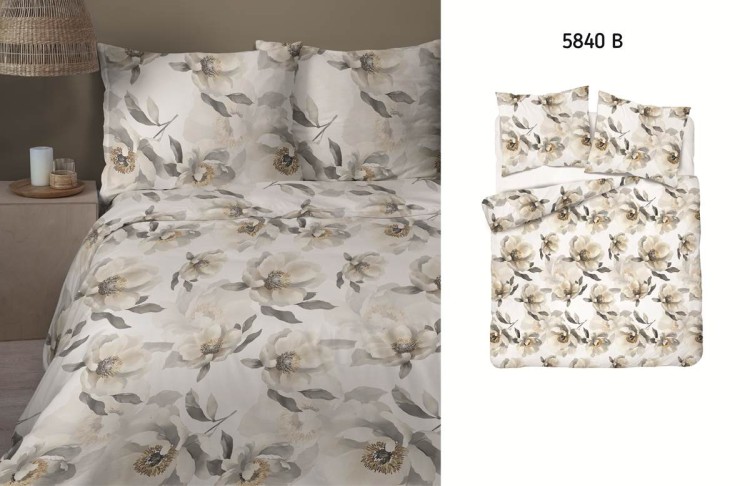 Pościel 160x200 + 2 Poszewki Satyna 100% Bawełna 5840B Detexpol