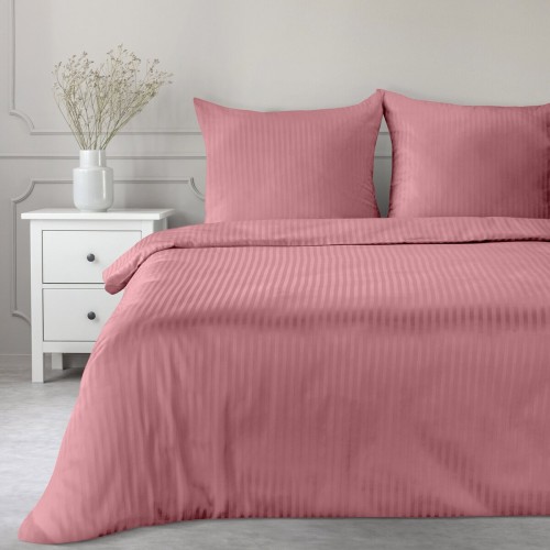 Pościel 140x200 + Poszewka Satyna 100% Bawełna Różowa Vera Eurofirany