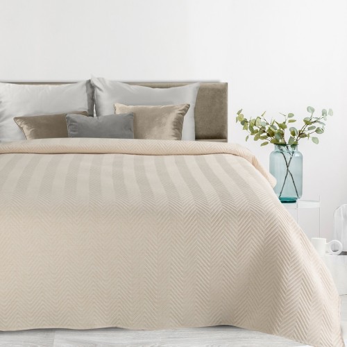 Narzuta Dekoracyjna 220x200cm Len 3 Kremowa Eurofirany