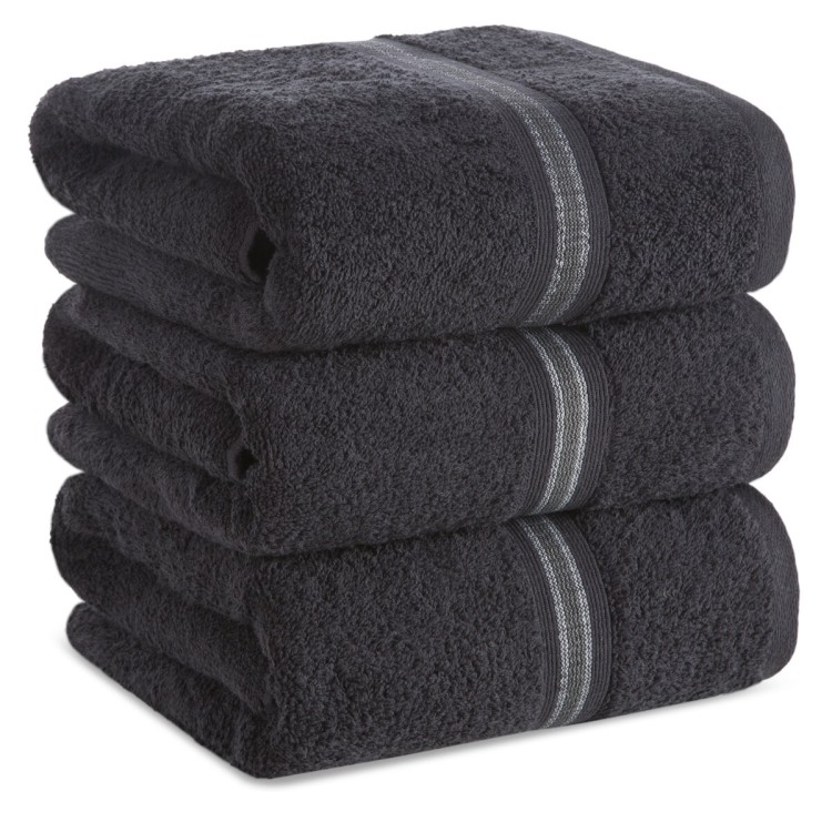 Ręcznik 70x140cm 500g 100% Bawełna Tris Czarny Eurofirany