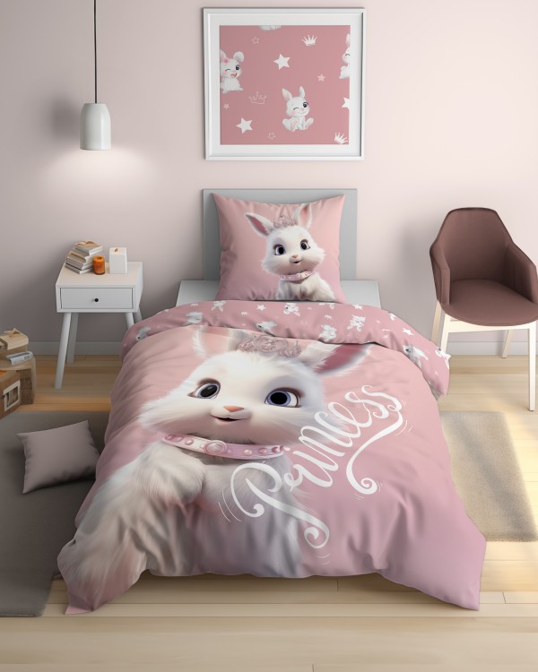 Pościel 160x200cm + Poszewka 100% Bawełna Princess 5703A Detexpol