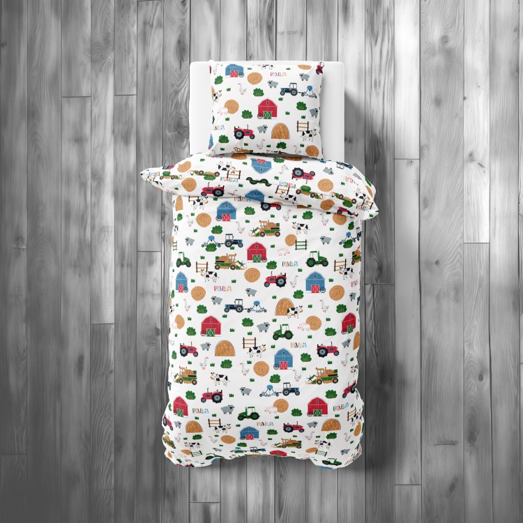 Pościel 160x200cm + Poszewka 100% Bawełna Farma 4934A Detexpol