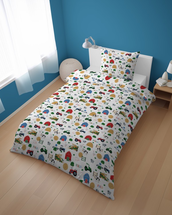 Pościel 160x200cm + Poszewka 100% Bawełna Farma 4934A Detexpol