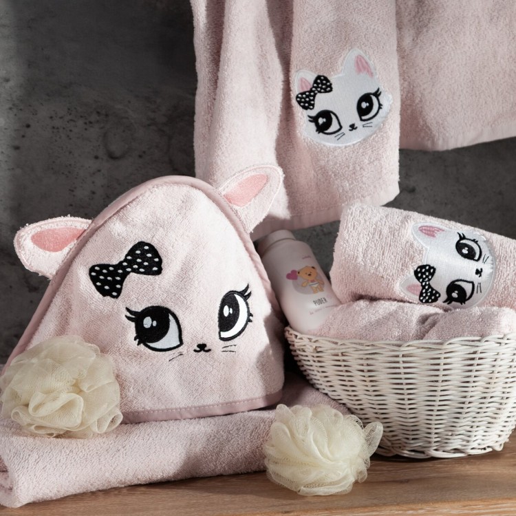 Ręcznik Dziecięcy z Kapturem 100x100 350g 100% Bawełna Baby 72 Różowy Eurofirany