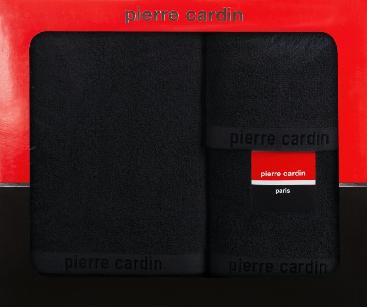 Komplet Trzech Ręczników 100% Bawełna 430g PIERRE CARDIN EVI Czarny Eurofirany