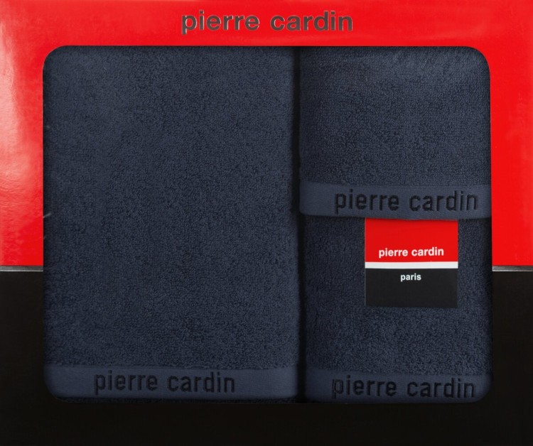 Komplet Trzech Ręczników 100% Bawełna 430g PIERRE CARDIN EVI Granatowy Eurofirany