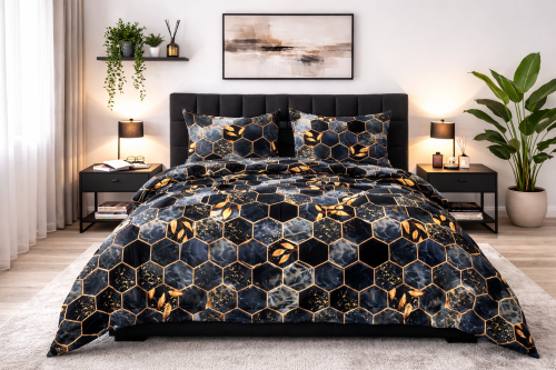 Pościel 220x200cm + 2 Poszewki 100% Bawełna  P1539 Fabryka Pościeli