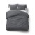Pościel z Ozdobnymi Guzikami 160x200 + 2 Poszewki 100% Bawełna Pure Grafitowa Detexpol