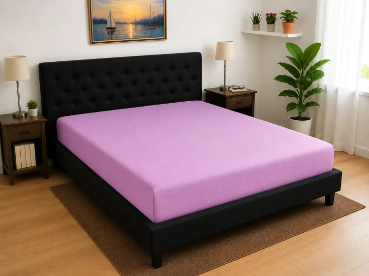 Prześcieradło z gumką 160x200 cm Wrzos Jersey Famitex