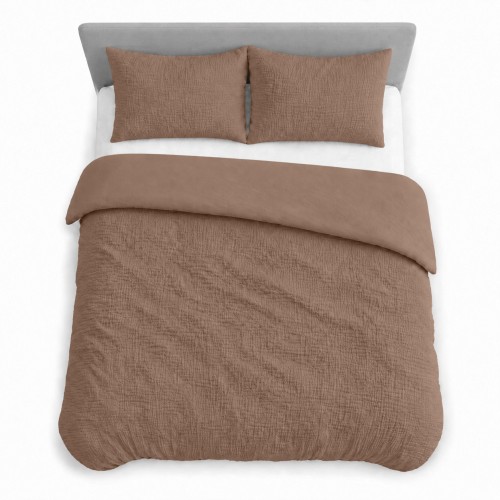 Pościel Muślinowa 220x200 + 2 Poszewki 100% Bawełna Mocha Detexpol