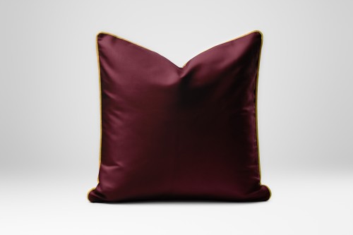 Poszewka 40x40cm Satyna 100% Bawełna Pure z Bizą Burgundowa Detexpol