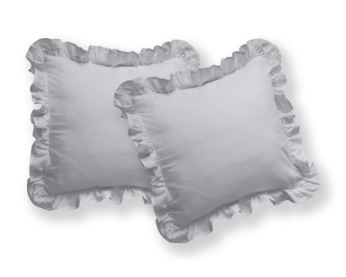 Poszewka z Falbaną 40x40 100% Bawełna Pure Srebrna Detexpol