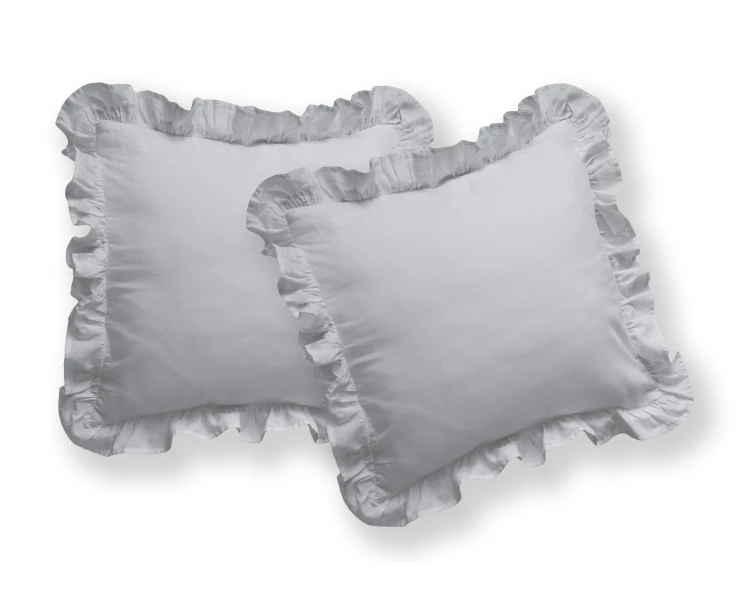 Poszewka z Falbaną 40x40 100% Bawełna Pure Srebrna Detexpol