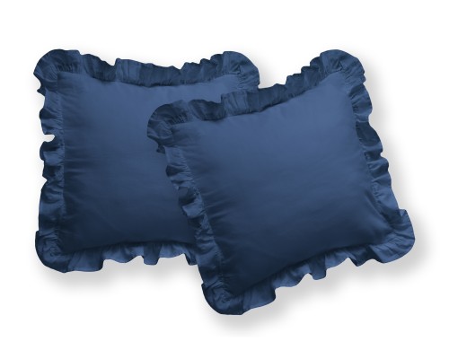 Poszewka z Falbaną 40x40 100% Bawełna Pure Niebieska Detexpol