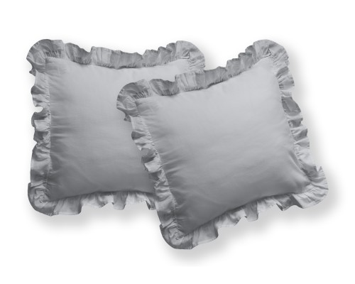 Poszewka z Falbaną 40x40 100% Bawełna Pure Jasnoszara Detexpol