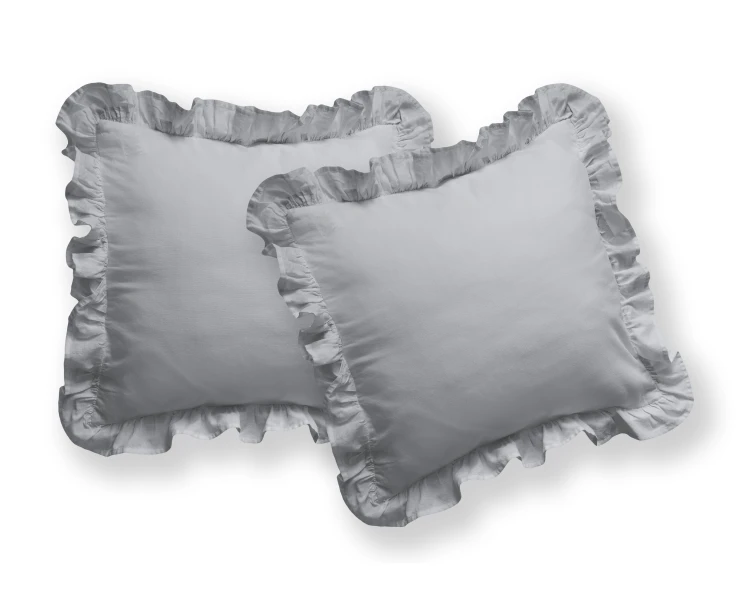 Poszewka z Falbaną 40x40 100% Bawełna Pure Jasnoszara Detexpol