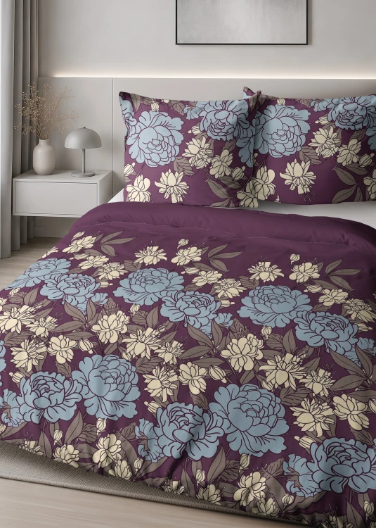 Pościel 180x200 + 2 Poszewki Satyna 100% Bawełna 6065B Detexpol